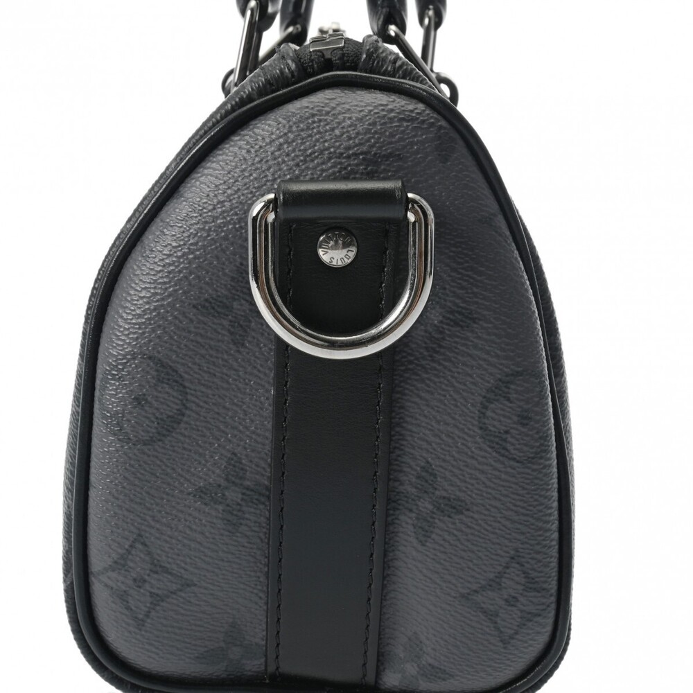 Louis Vuitton Monogram Eclipse Black Keepall Bandouliere Canvas Handbag - Picture 10 of 11